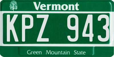 VT license plate KPZ943