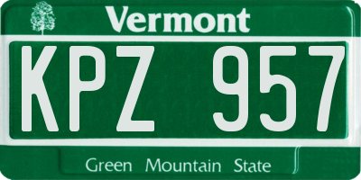 VT license plate KPZ957