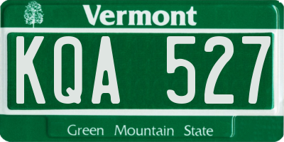 VT license plate KQA527