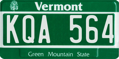 VT license plate KQA564
