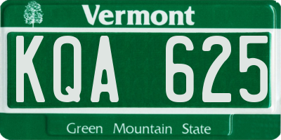 VT license plate KQA625