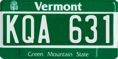 VT license plate KQA631