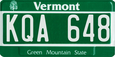 VT license plate KQA648