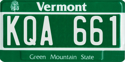 VT license plate KQA661