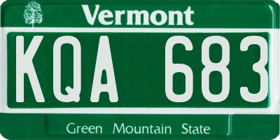 VT license plate KQA683