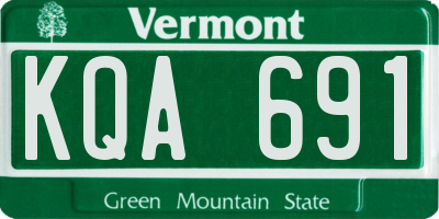 VT license plate KQA691