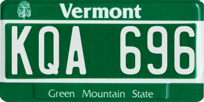 VT license plate KQA696