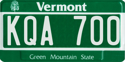 VT license plate KQA700