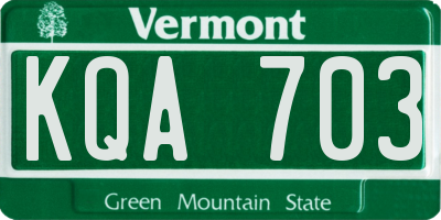 VT license plate KQA703