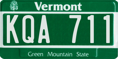 VT license plate KQA711