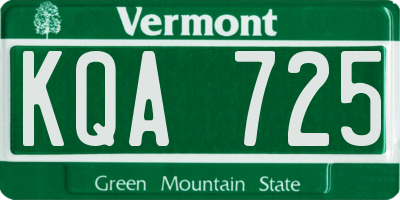 VT license plate KQA725