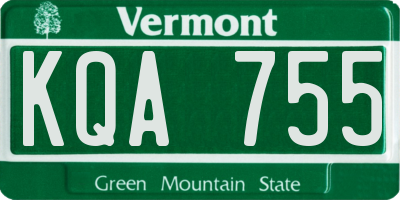 VT license plate KQA755