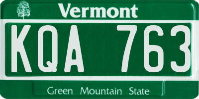VT license plate KQA763