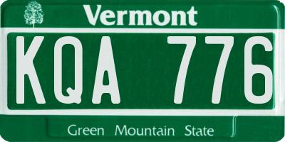 VT license plate KQA776