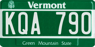 VT license plate KQA790