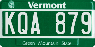 VT license plate KQA879