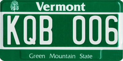 VT license plate KQB006