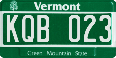 VT license plate KQB023