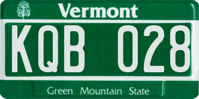 VT license plate KQB028