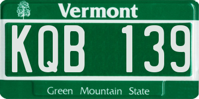 VT license plate KQB139
