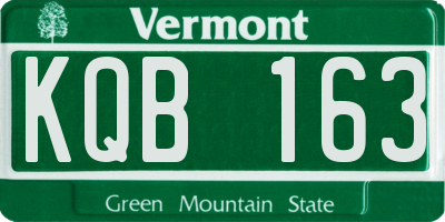 VT license plate KQB163