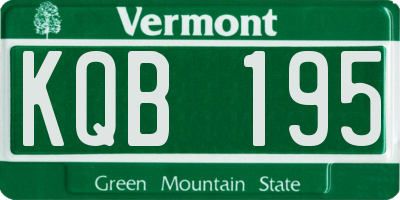 VT license plate KQB195