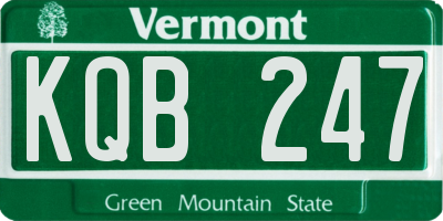 VT license plate KQB247