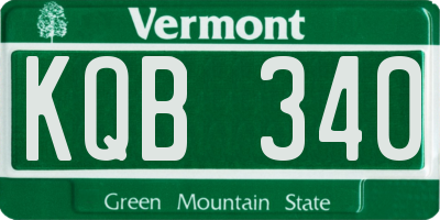 VT license plate KQB340