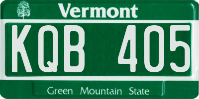 VT license plate KQB405