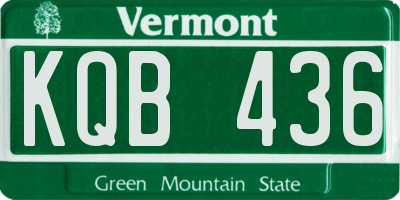 VT license plate KQB436