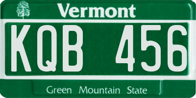 VT license plate KQB456