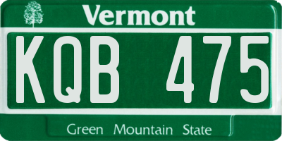 VT license plate KQB475