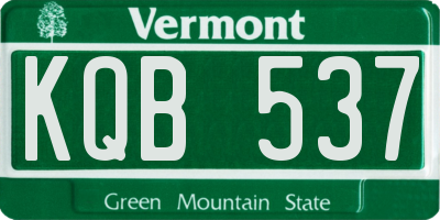 VT license plate KQB537