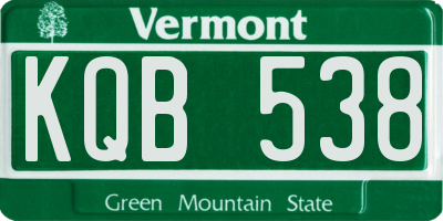 VT license plate KQB538
