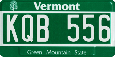 VT license plate KQB556
