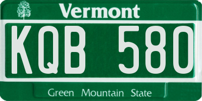 VT license plate KQB580