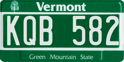 VT license plate KQB582