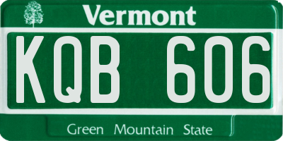 VT license plate KQB606