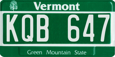 VT license plate KQB647