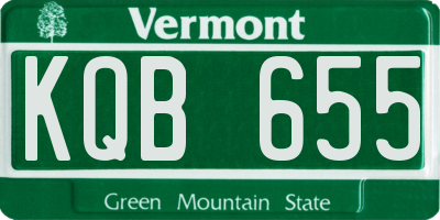 VT license plate KQB655