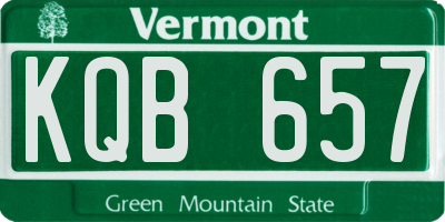 VT license plate KQB657