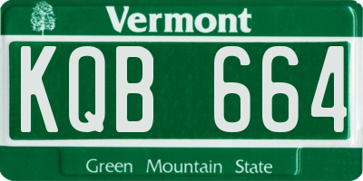 VT license plate KQB664