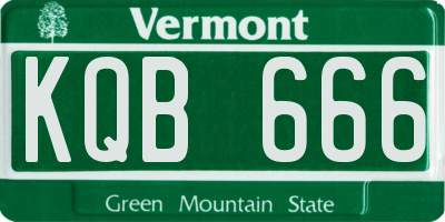 VT license plate KQB666
