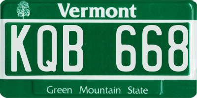 VT license plate KQB668