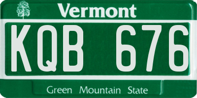 VT license plate KQB676