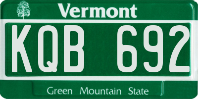 VT license plate KQB692