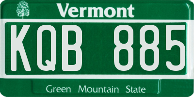 VT license plate KQB885