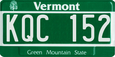 VT license plate KQC152