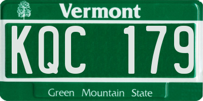 VT license plate KQC179