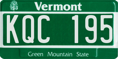 VT license plate KQC195
